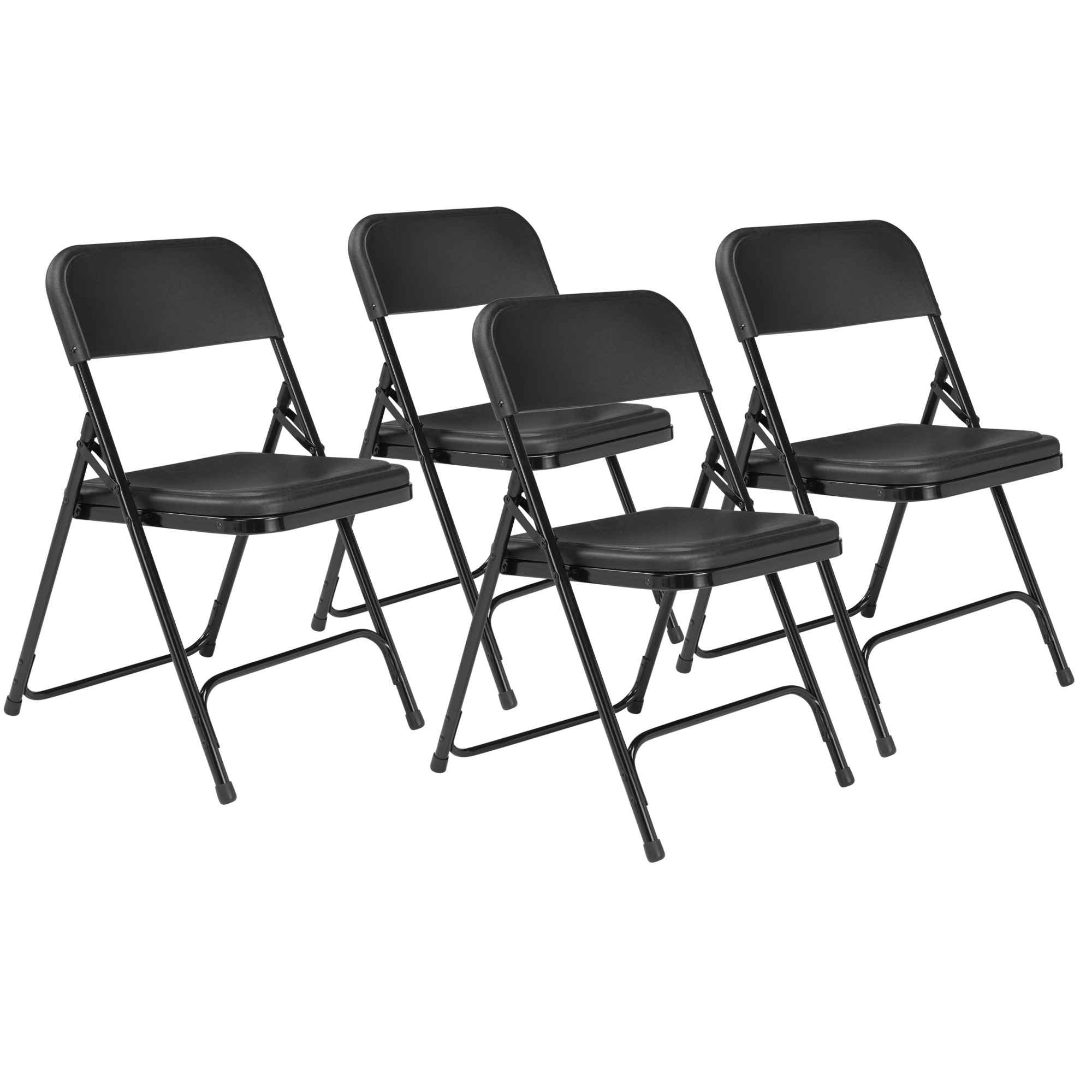 National Public Seating, 800 Series Plastic Folding Chair, Primary Color Black, Included (qty.) 4, Seating Type Folding Chair, Model# 810